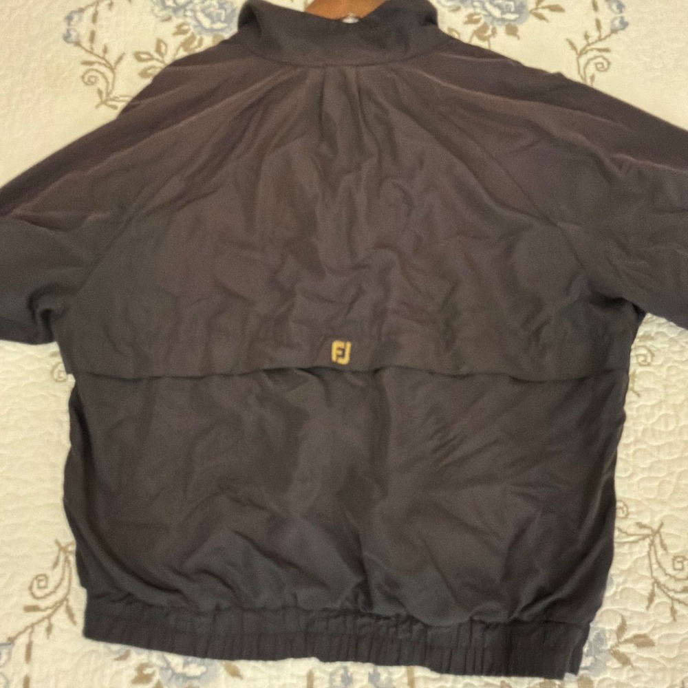 FootJoy DryJoys Golf Jacket Mens Large Black Excellent Full Zip Windbreaker - Picture 8 of 9